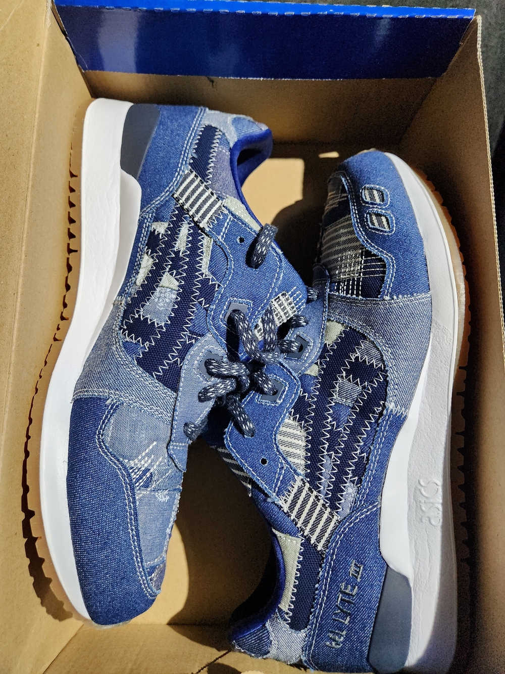 Asics Blue"Ranru" Rare Denim Patchwork Sneakers...2017nib